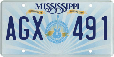 MS license plate AGX491