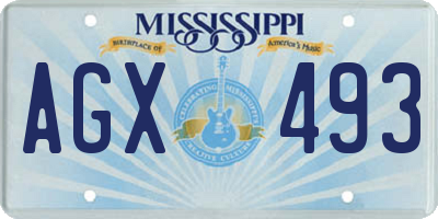 MS license plate AGX493