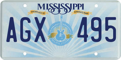 MS license plate AGX495