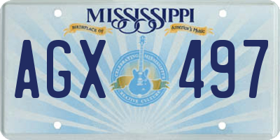 MS license plate AGX497