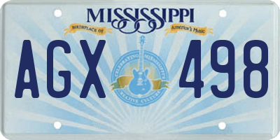 MS license plate AGX498