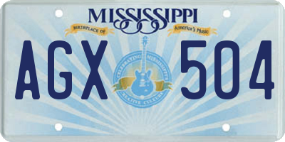 MS license plate AGX504