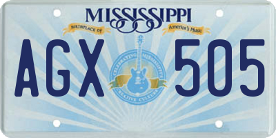 MS license plate AGX505