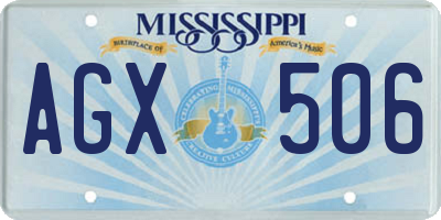 MS license plate AGX506
