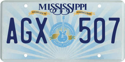 MS license plate AGX507