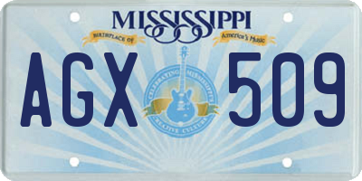 MS license plate AGX509