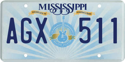 MS license plate AGX511