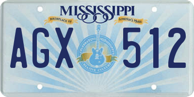 MS license plate AGX512