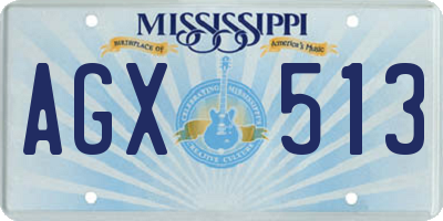 MS license plate AGX513