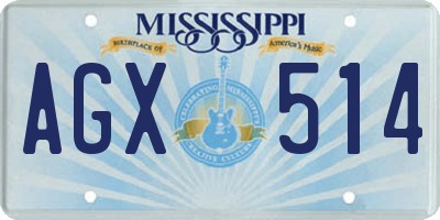 MS license plate AGX514