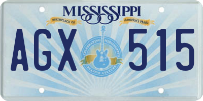 MS license plate AGX515