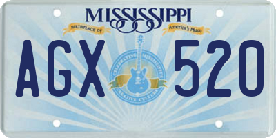MS license plate AGX520