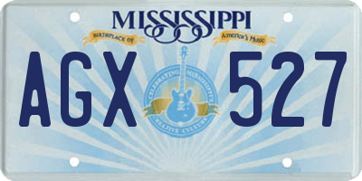 MS license plate AGX527