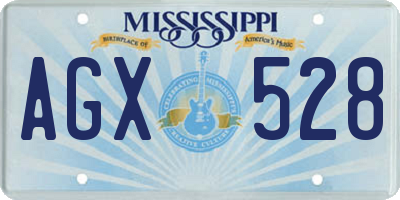 MS license plate AGX528