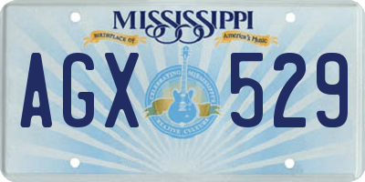 MS license plate AGX529