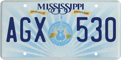 MS license plate AGX530