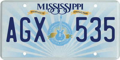 MS license plate AGX535