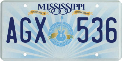 MS license plate AGX536