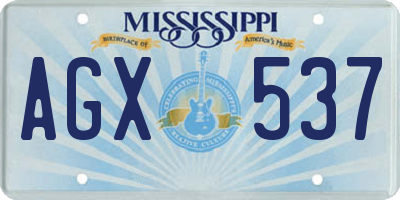 MS license plate AGX537