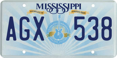 MS license plate AGX538