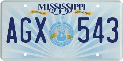 MS license plate AGX543