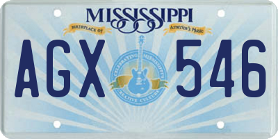 MS license plate AGX546