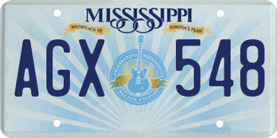 MS license plate AGX548