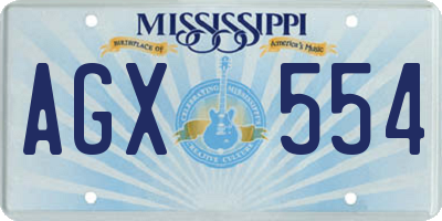 MS license plate AGX554
