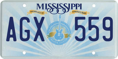 MS license plate AGX559