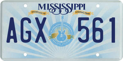 MS license plate AGX561