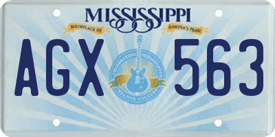 MS license plate AGX563