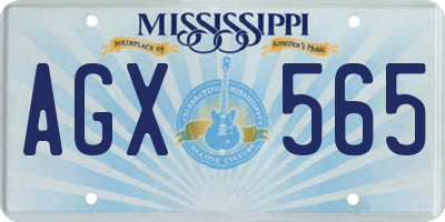 MS license plate AGX565