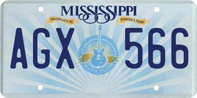 MS license plate AGX566