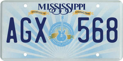 MS license plate AGX568