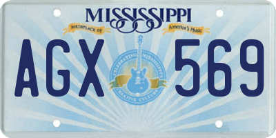 MS license plate AGX569