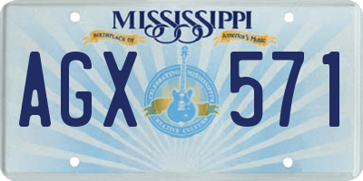 MS license plate AGX571