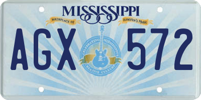 MS license plate AGX572