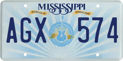 MS license plate AGX574
