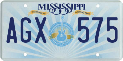MS license plate AGX575