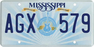 MS license plate AGX579