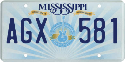 MS license plate AGX581