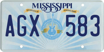 MS license plate AGX583