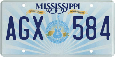 MS license plate AGX584