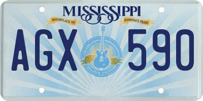 MS license plate AGX590