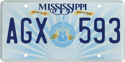 MS license plate AGX593