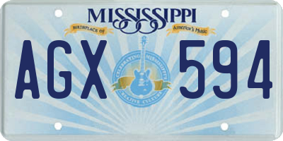 MS license plate AGX594