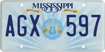 MS license plate AGX597