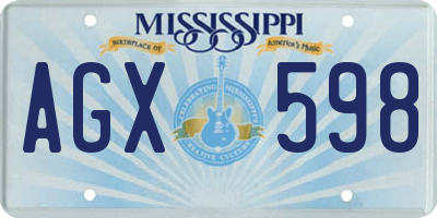 MS license plate AGX598