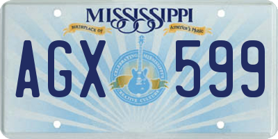 MS license plate AGX599