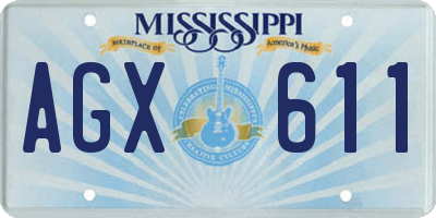 MS license plate AGX611